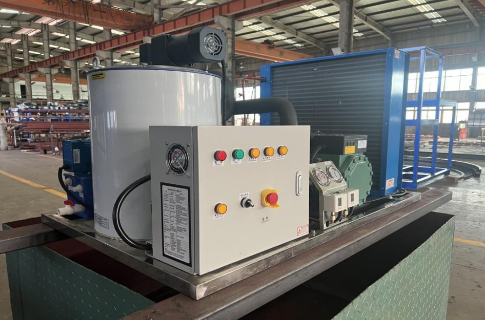 1 Ton Flake Ice Machine with Bitzer Compressor and 1000 kg Ice Storage Room – Kenya